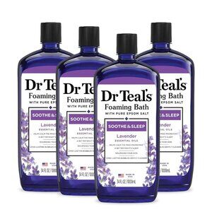 Foaming Bath with Pure Epsom Salt, Soothe & Sleep with Lavender, 34 fl oz Pack o